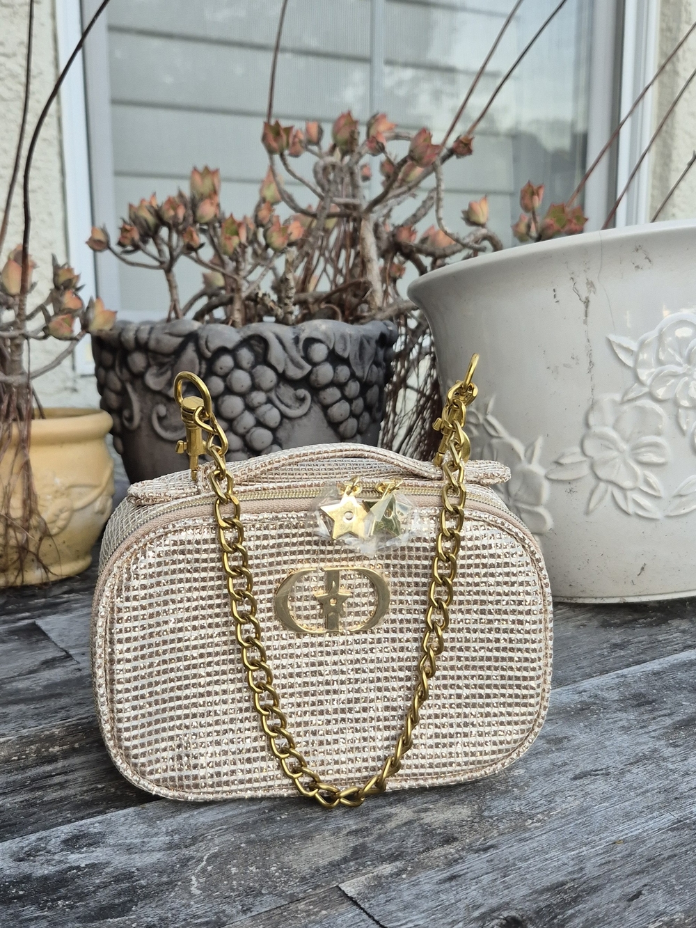 Authentic Dior Beauty Gold Vanity Pouch Bag - Limited Edition Holiday